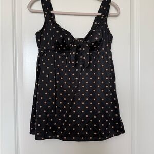Longitude Black with brown Polka Dot Swim dress